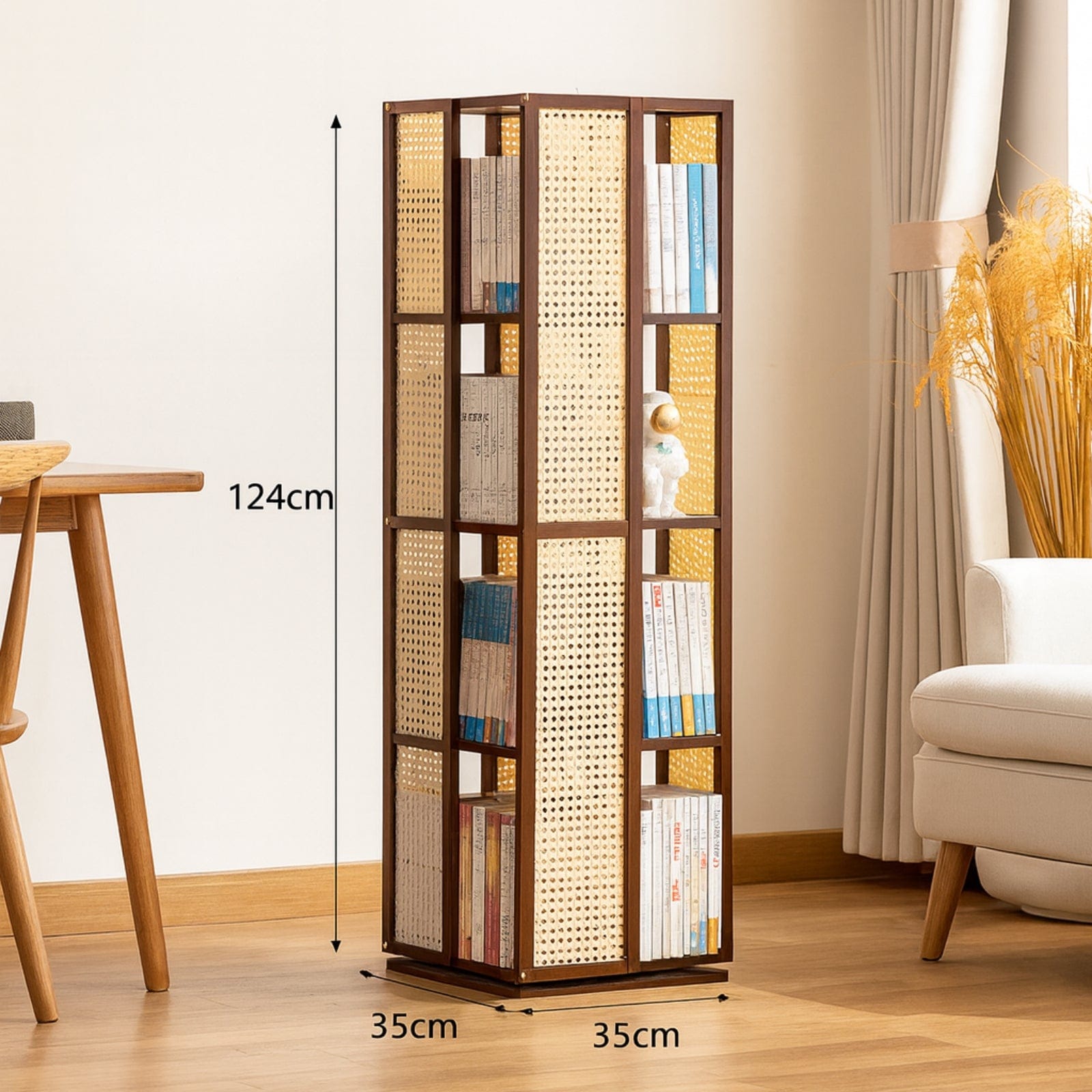 Bibliothèque rotative en bambou