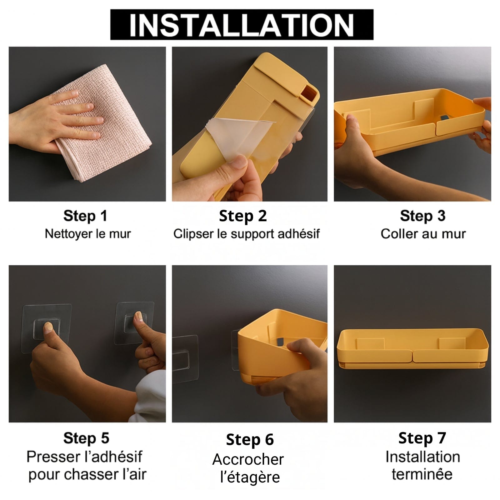 Étagère murale adhésive salle de bain