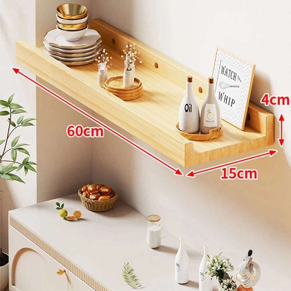 Étagère murale bois massif