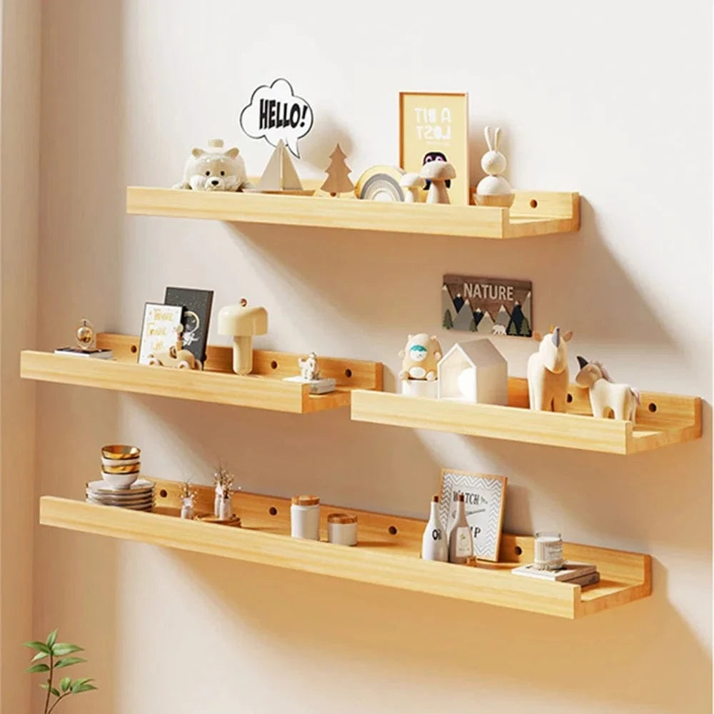 Étagère murale bois massif