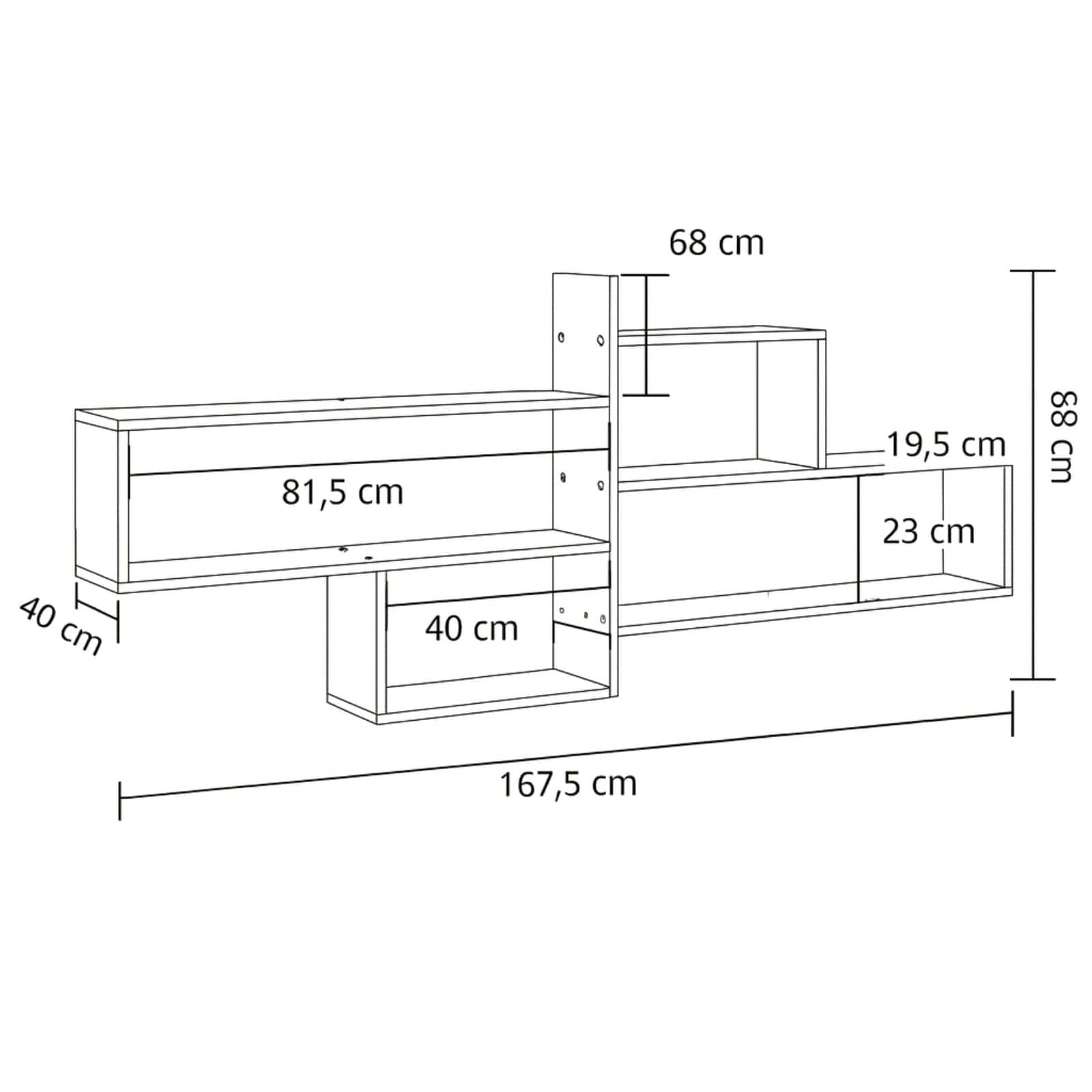 Étagère murale chic géométrique en bois