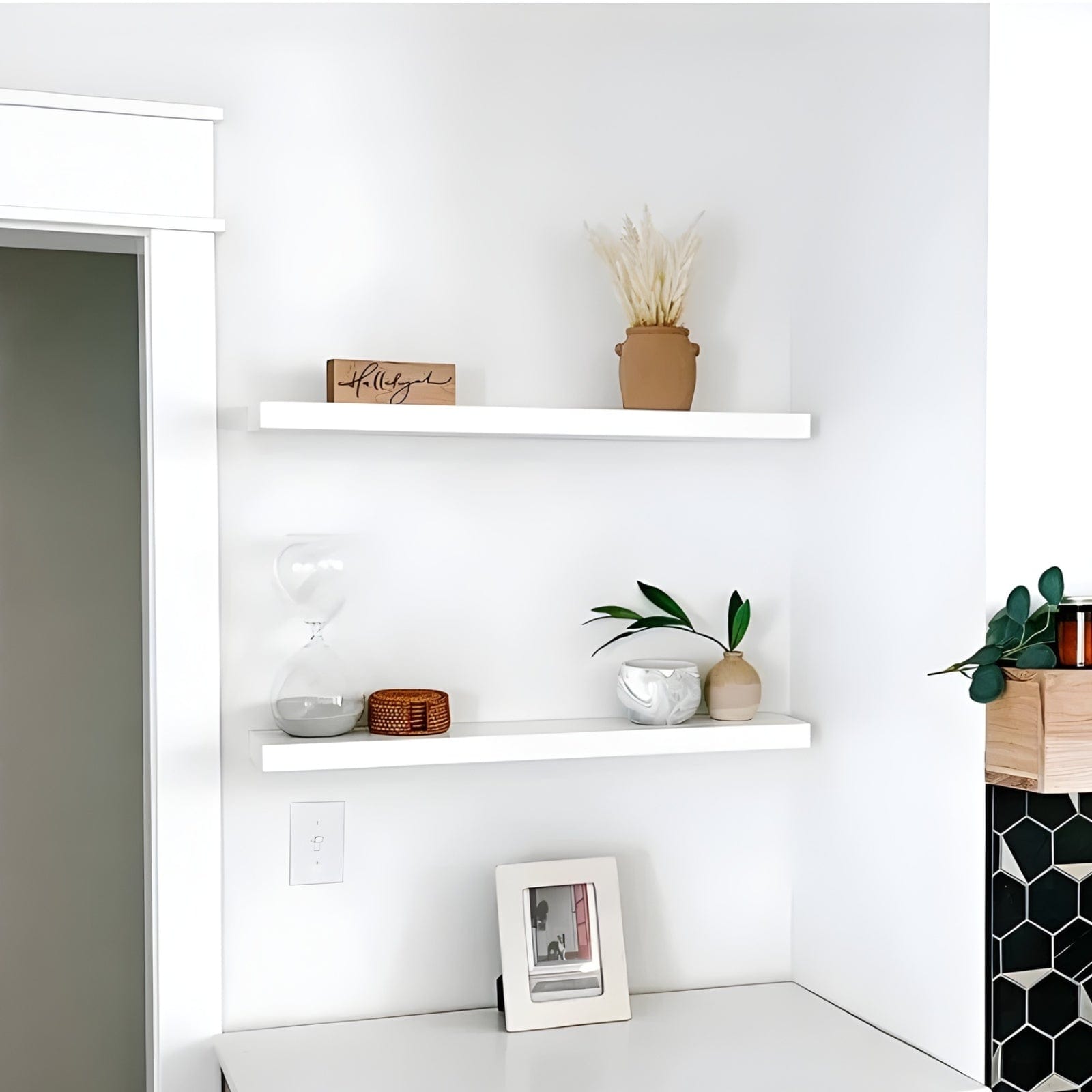 Étagère murale en bois massif flottante