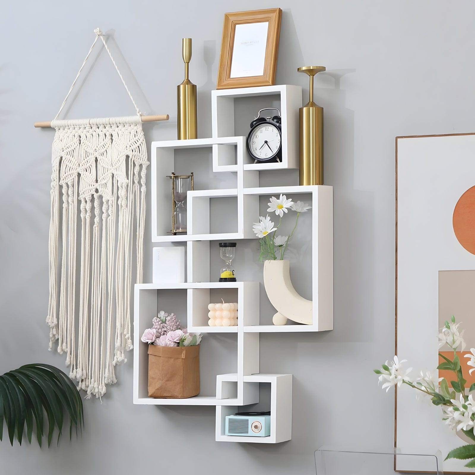 Étagère murale géométrique