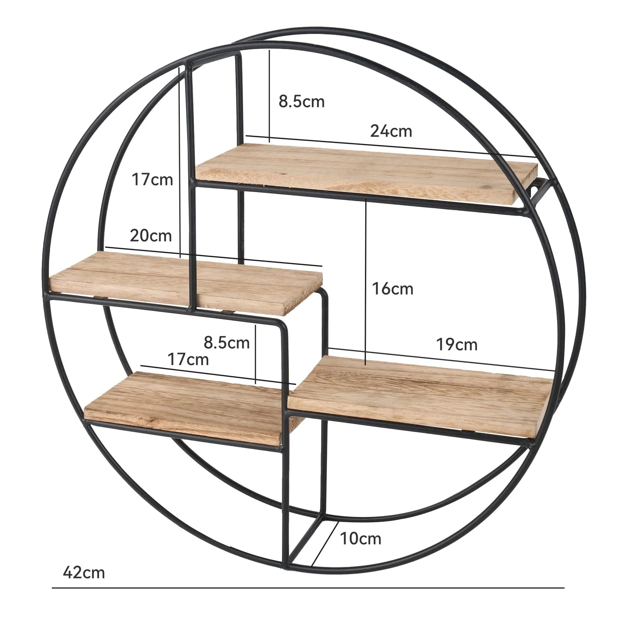 Étagère murale ronde en bois