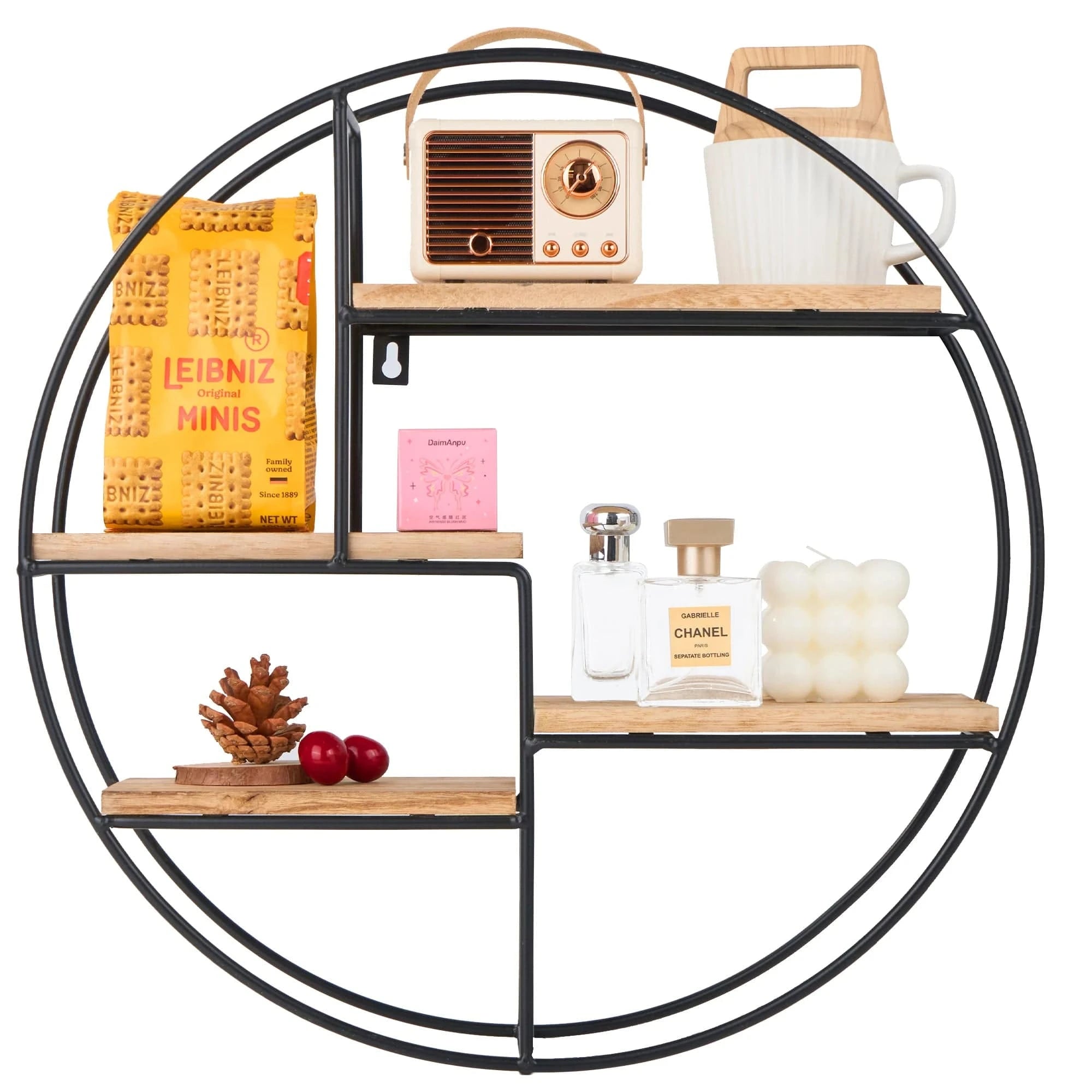 Étagère murale ronde en bois