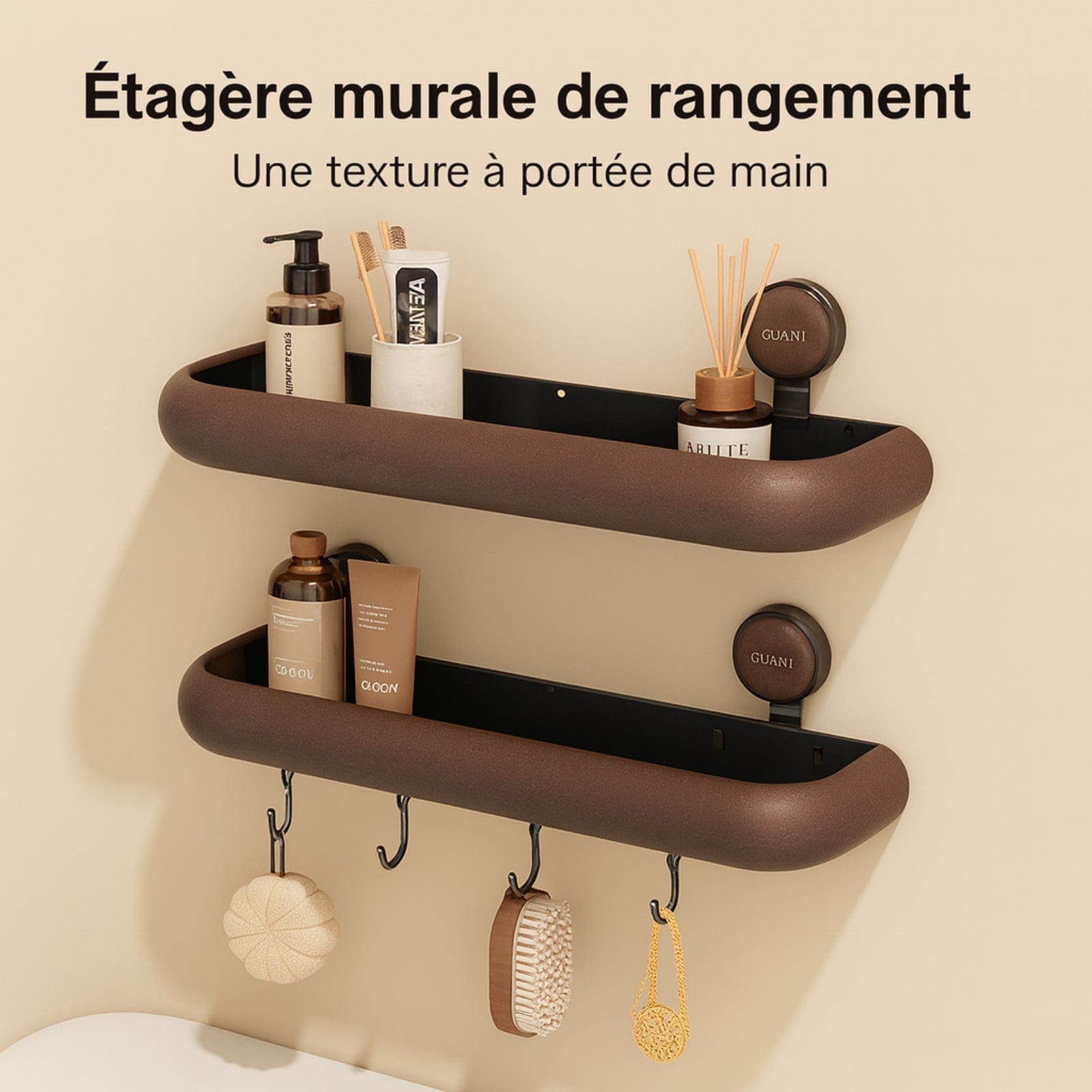 Étagère murale salle de bain chic
