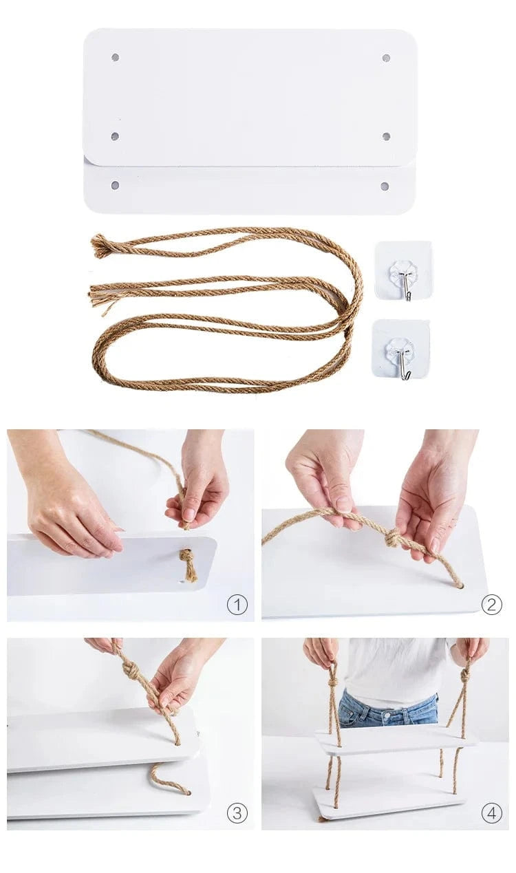 Étagère murale suspendue bois