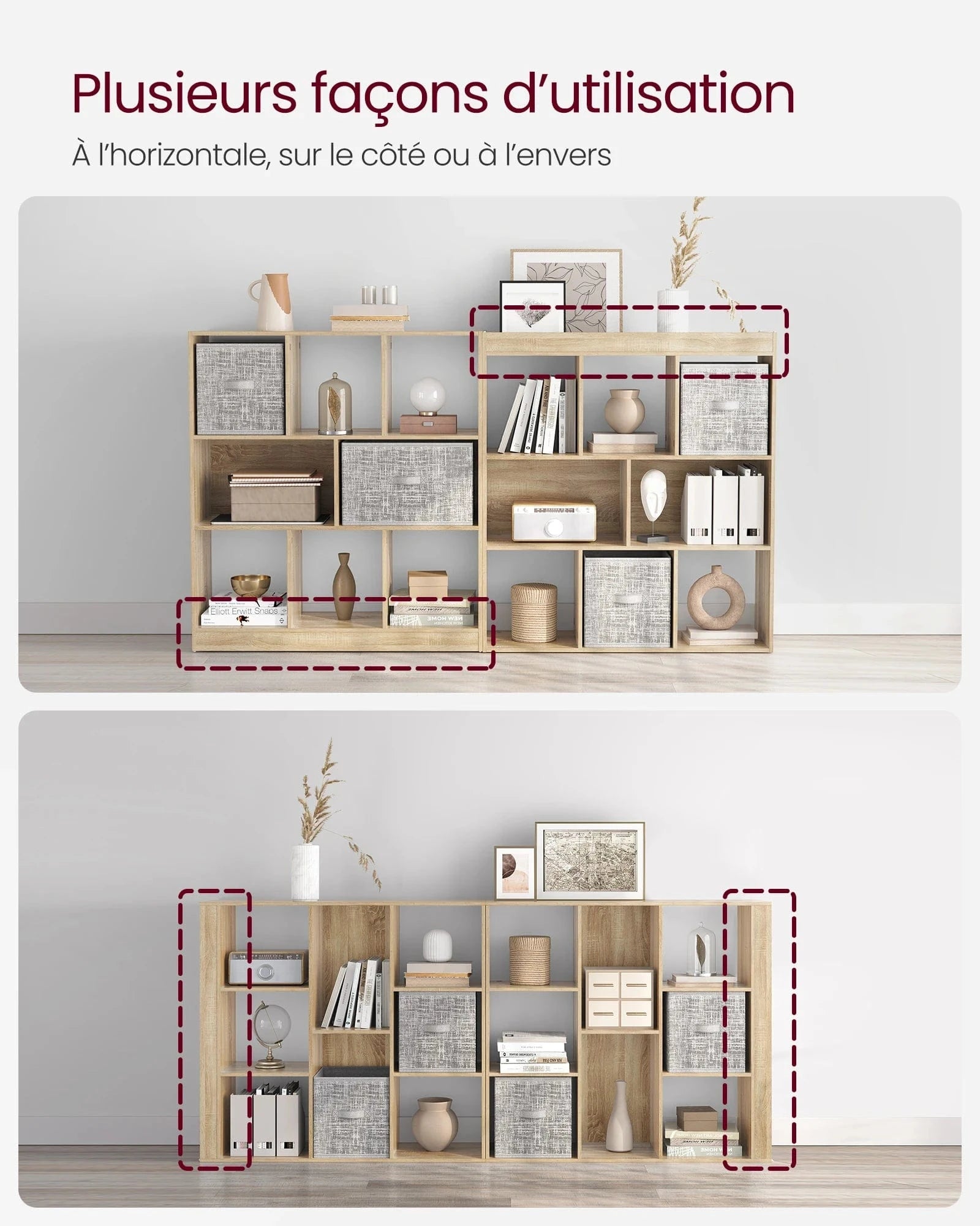 Grande étagère murale bois