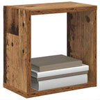 2 étagères murales cubes en bois antique