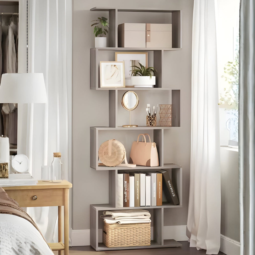 Bibliothèque déco colonne 6 niveaux – meuble de rangement salon & chambre