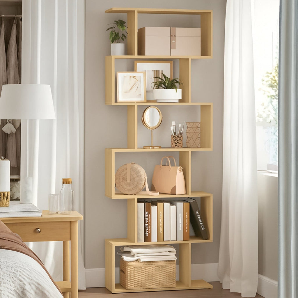 Bibliothèque déco colonne 6 niveaux – meuble de rangement salon & chambre