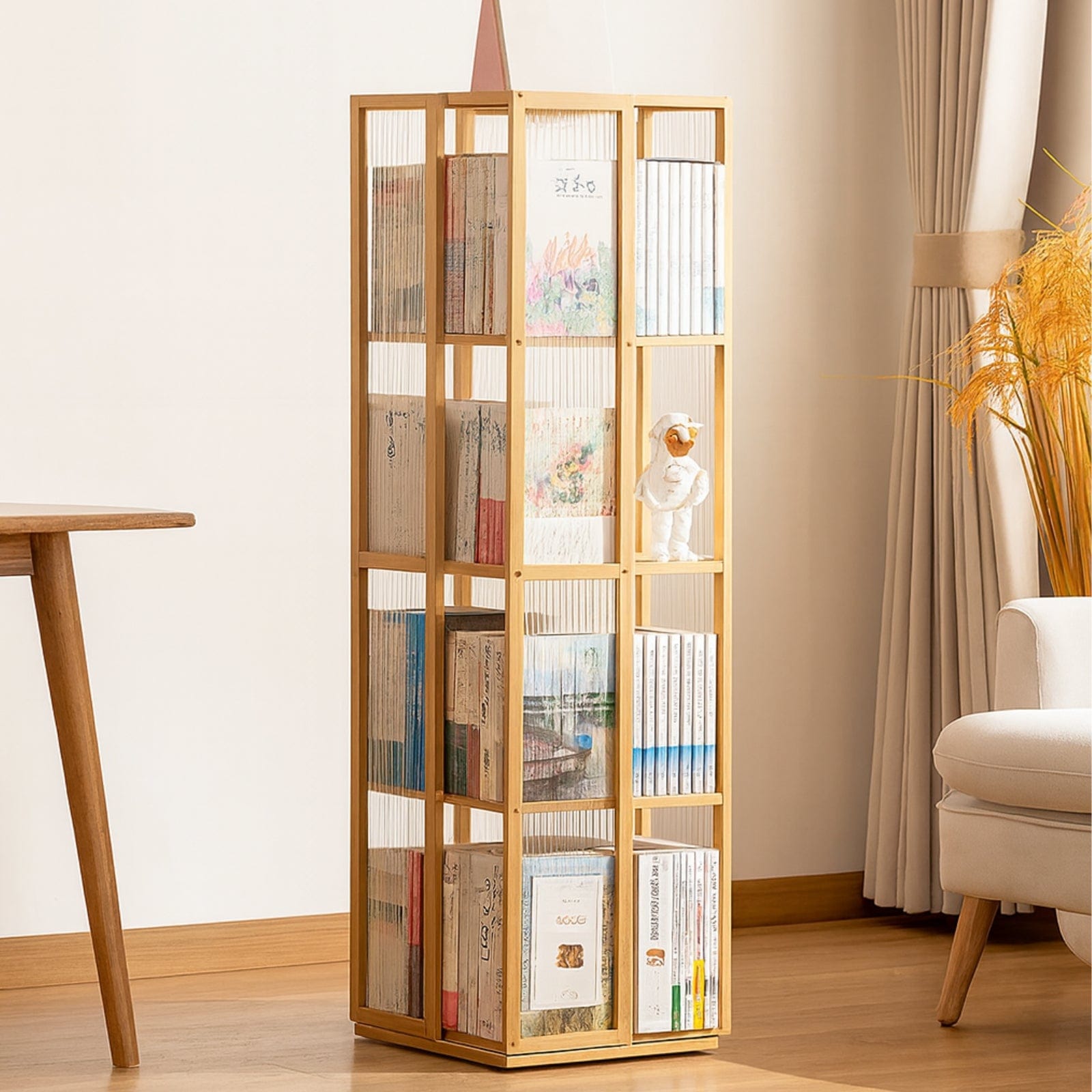 Bibliothèque rotative en bambou