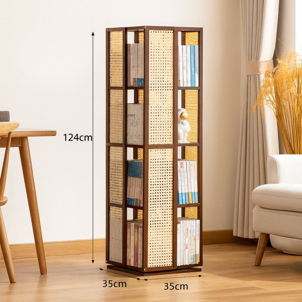 Bibliothèque rotative en bambou