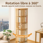 Bibliothèque rotative en bambou