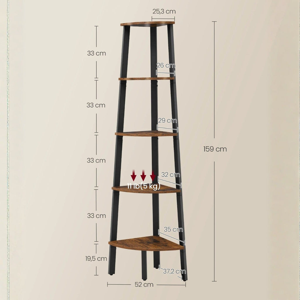 Étagère d'angle en échelle