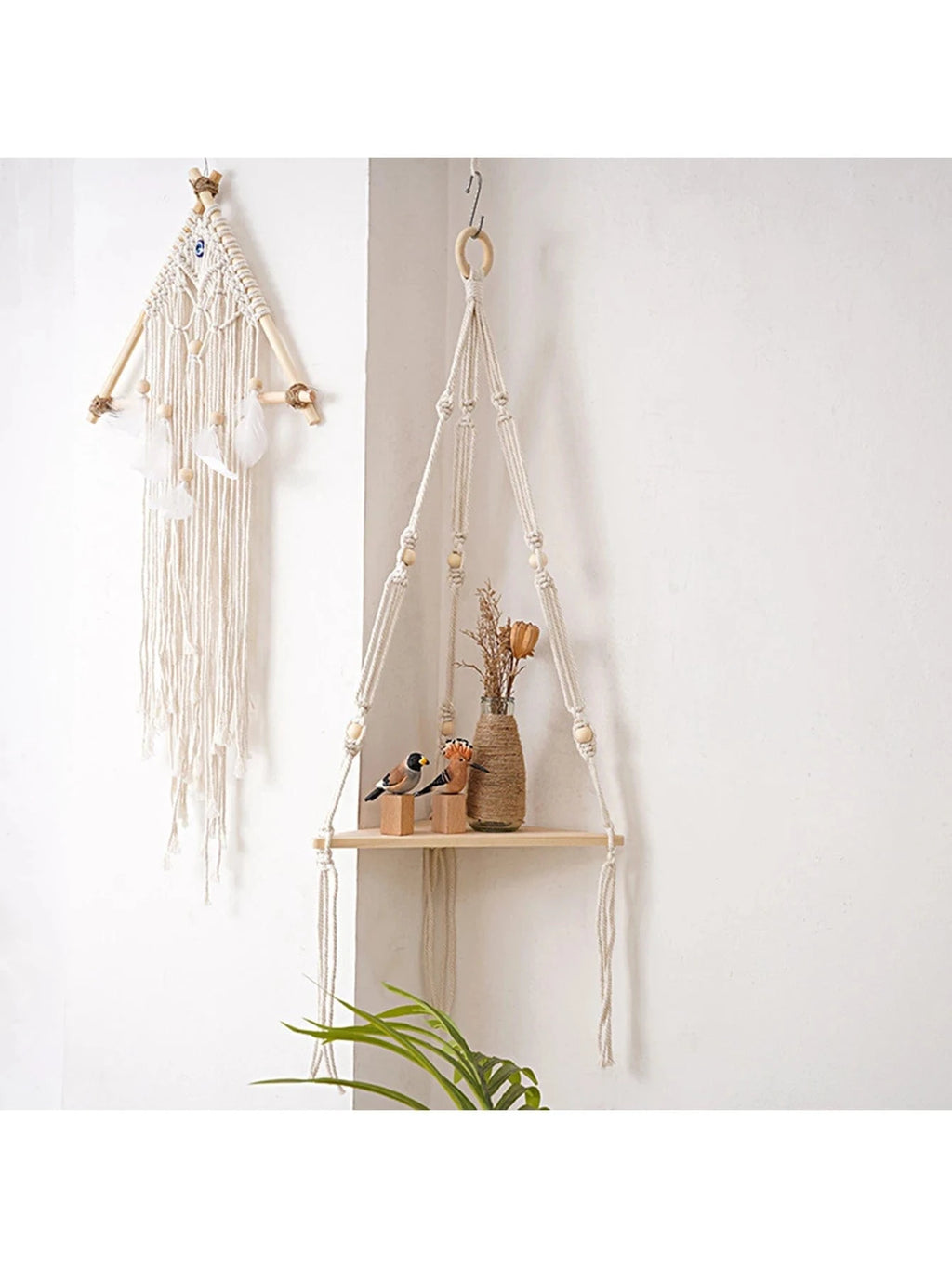 Étagère d'angle murale bois