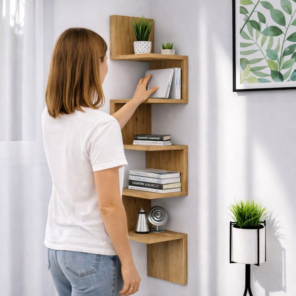 Étagère d'angle murale design