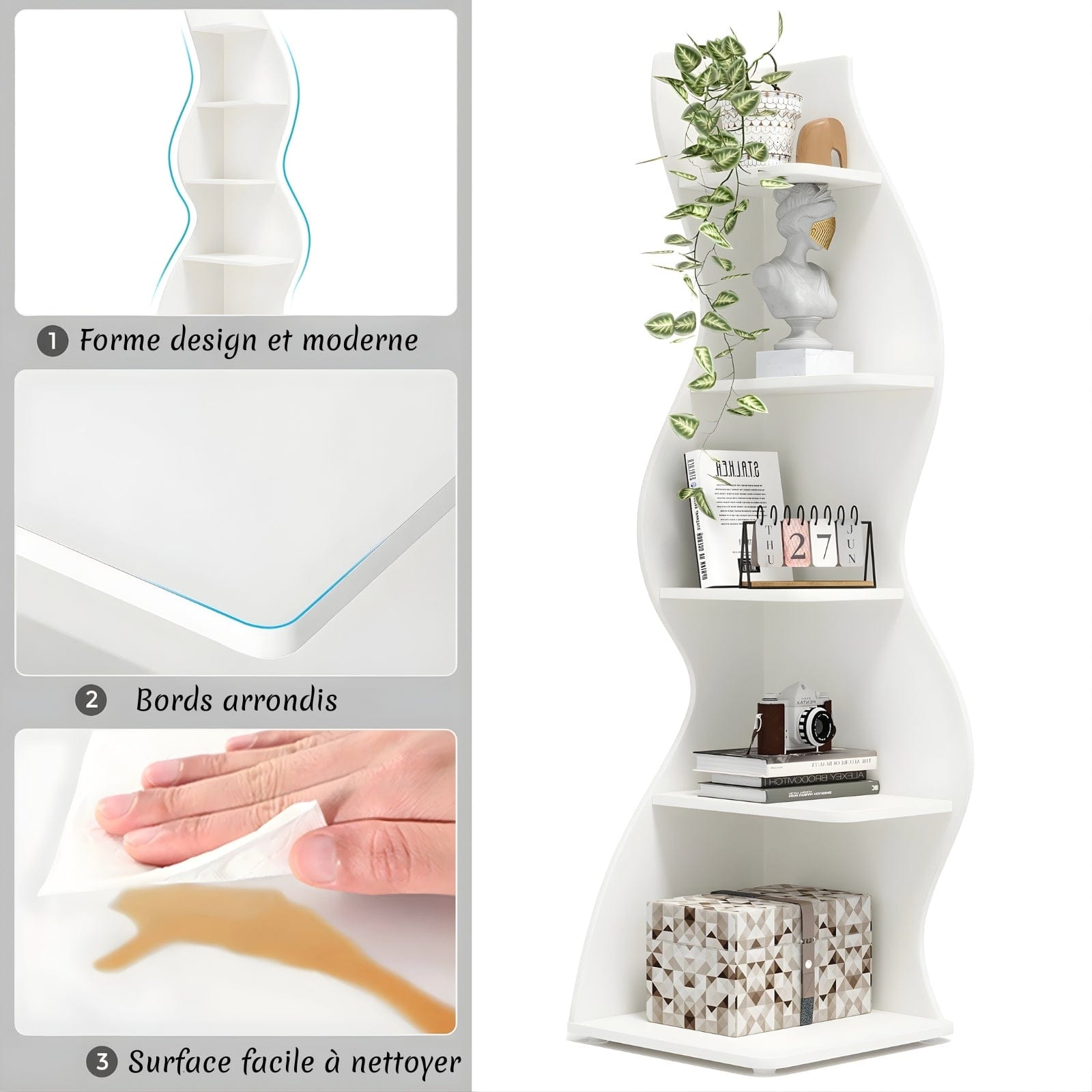 Étagère d'angle murale moderne