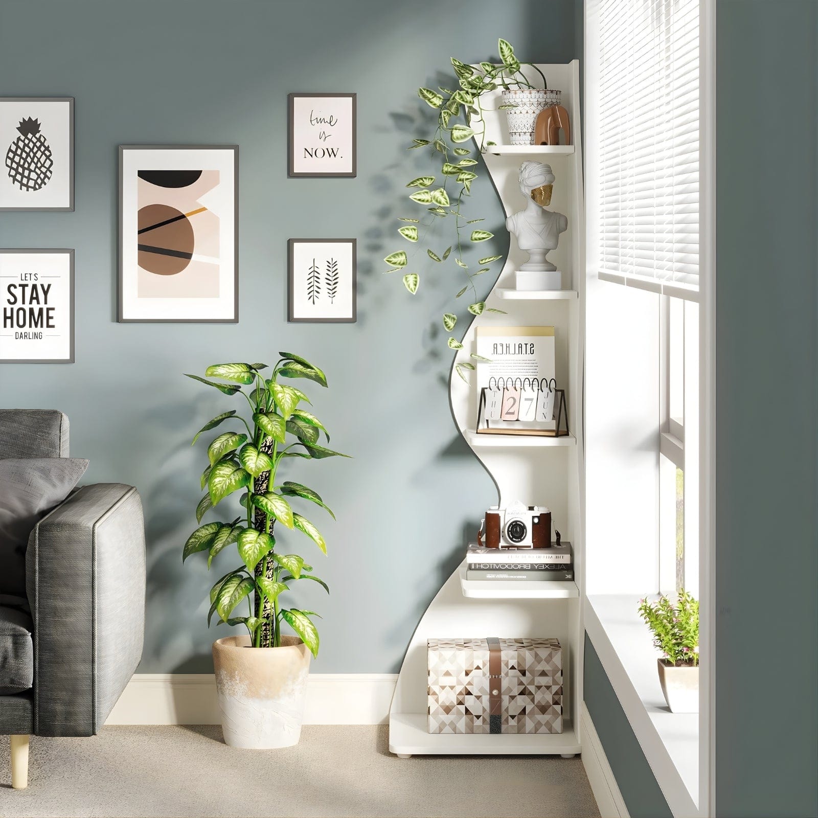 Étagère d'angle murale moderne