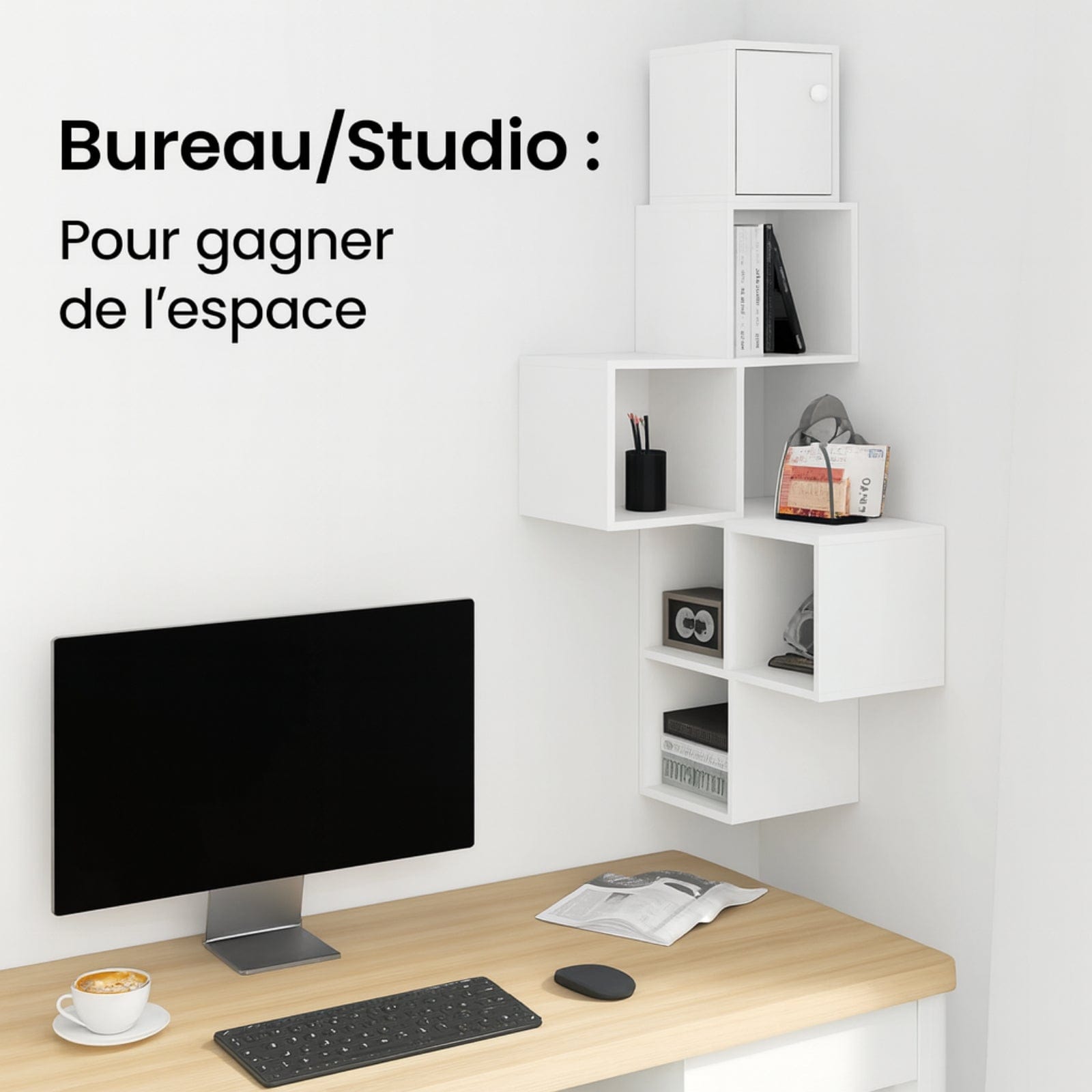 Étagère d'angle murale originale