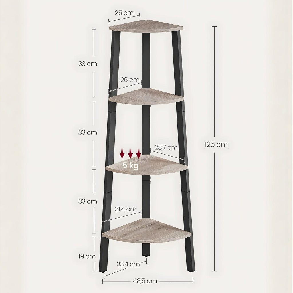 Étagère d'angle petite échelle