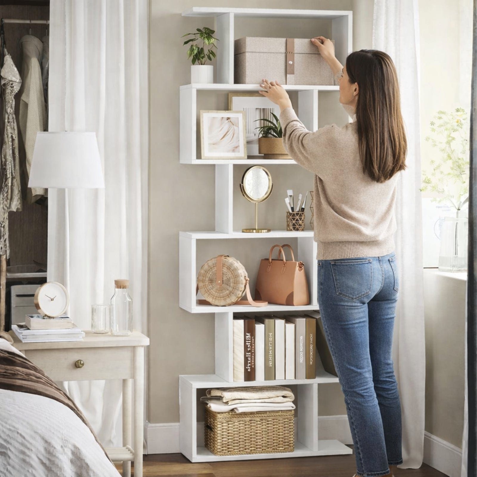 Étagère de décoration à 6 niveaux