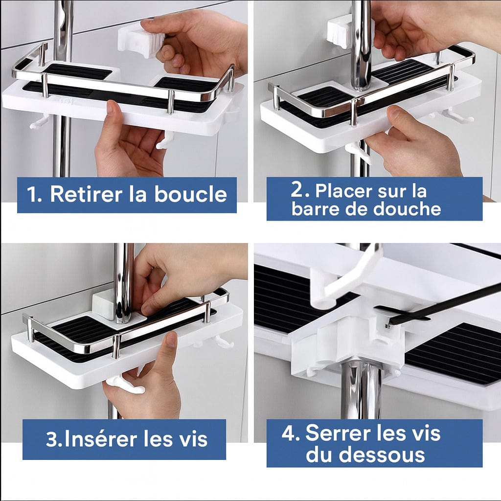Étagère de douche sur barre