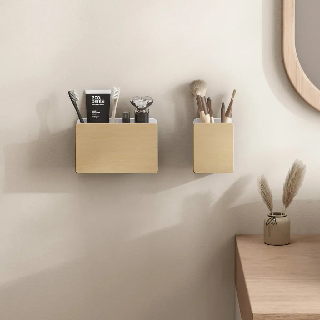 Étagère de toilette en bois massif