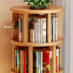 Étagère murale bibliothèque rotative en bois massif