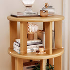 Étagère murale bibliothèque rotative en bois massif