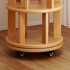 Étagère murale bibliothèque rotative en bois massif