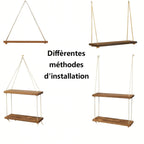 Étagère murale bois brut