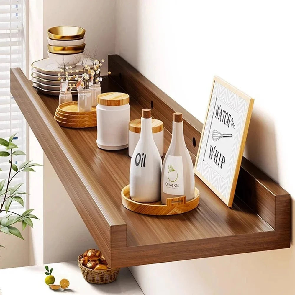 Étagère murale bois massif