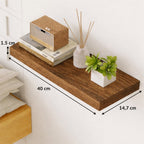 Étagère murale bois massif fixation invisible