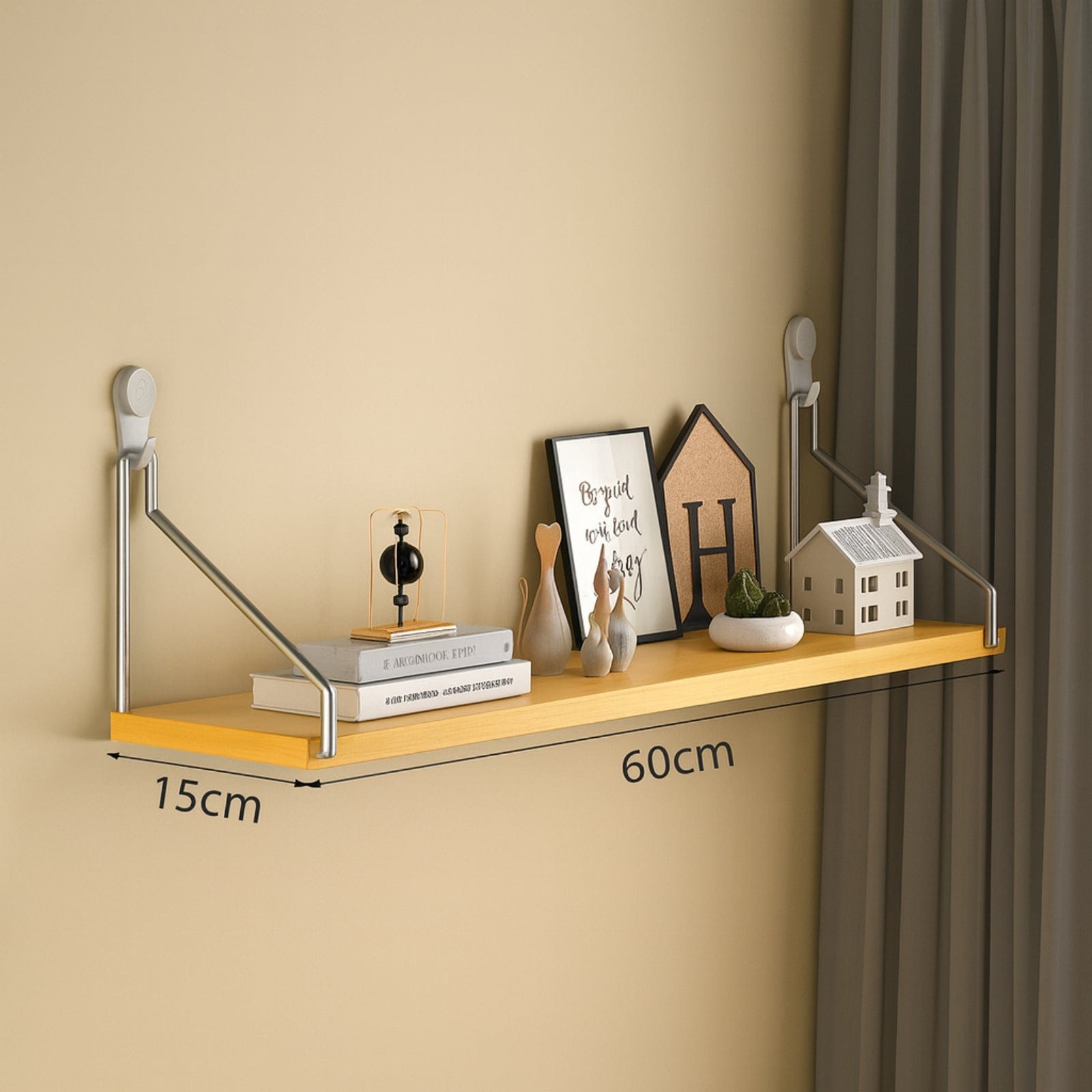 Étagère murale bois métal industriel