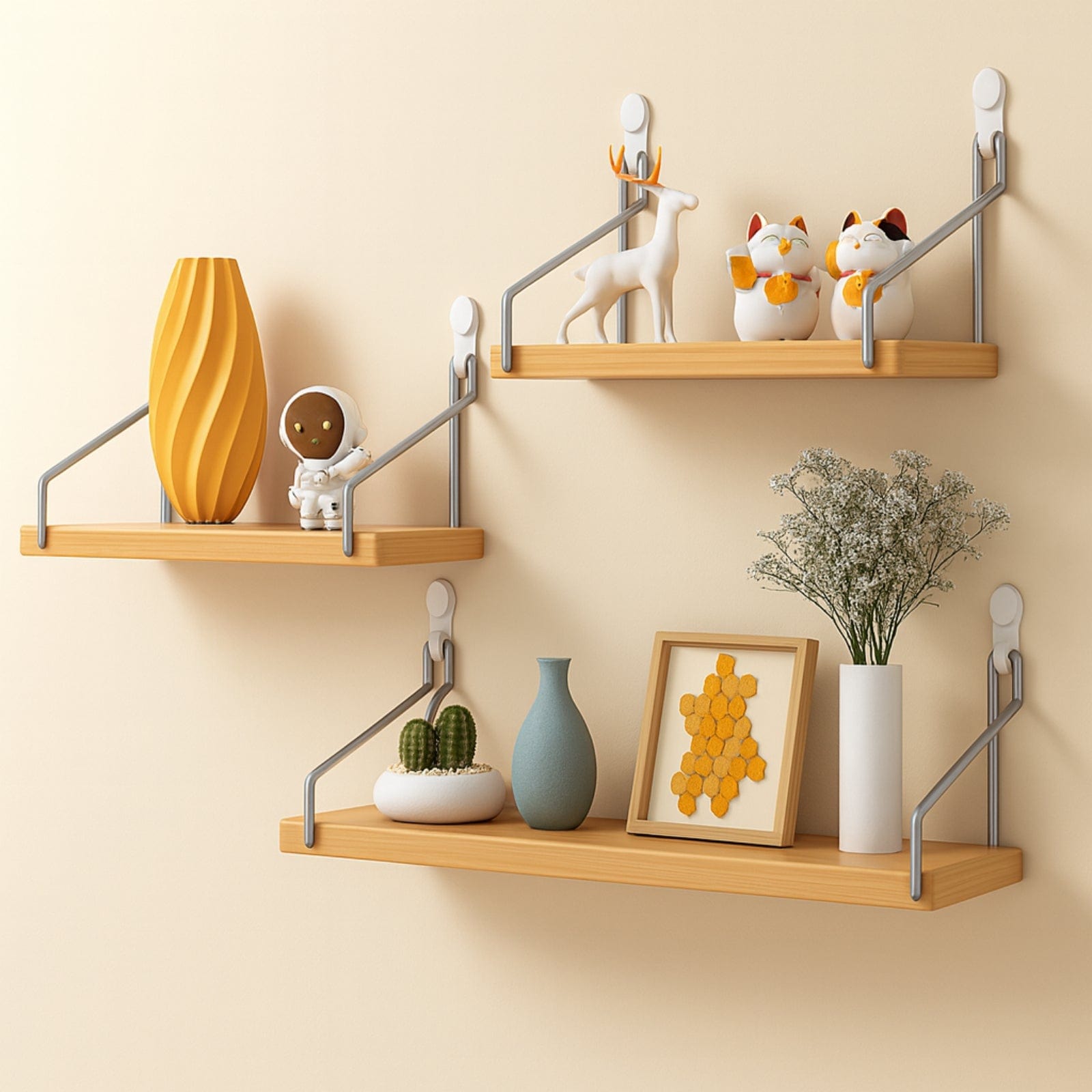 Étagère murale bois métal industriel