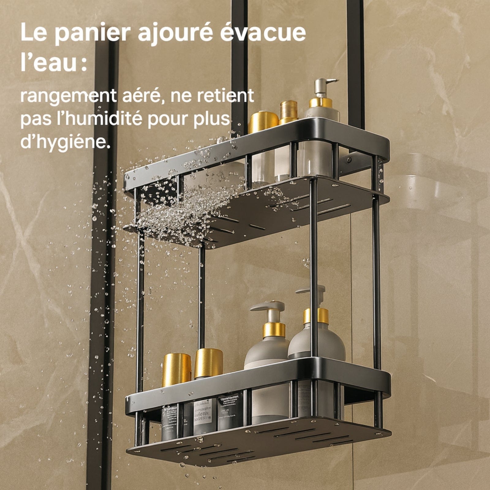 Étagère murale de douche suspendue Premium