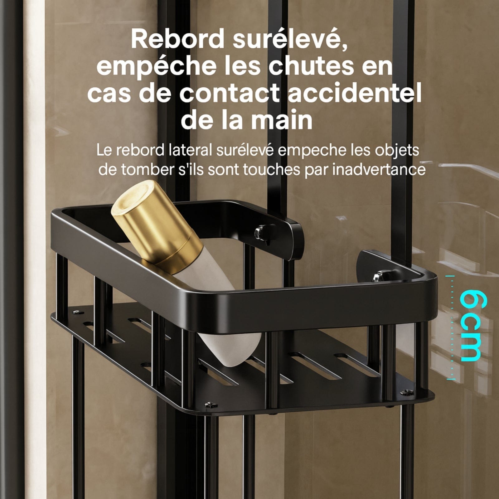 Étagère murale de douche suspendue Premium