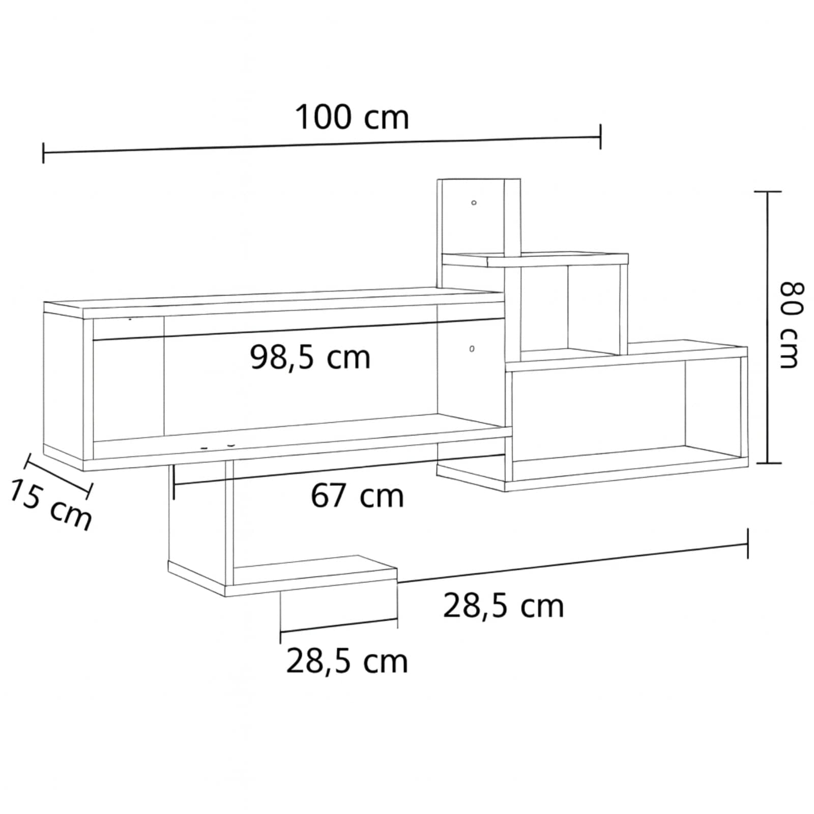 Étagère murale design 3 niveaux