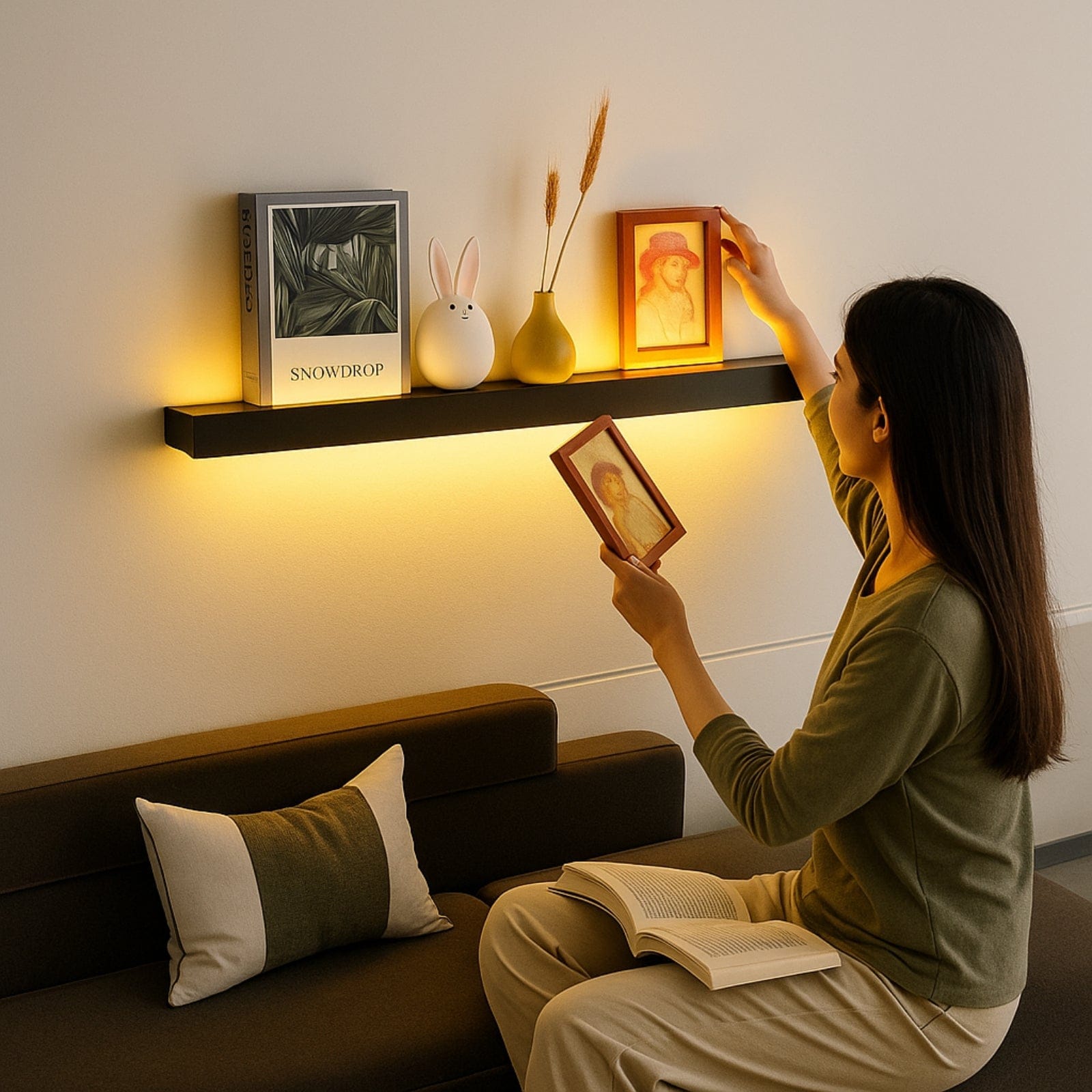 Étagère murale en métal LED