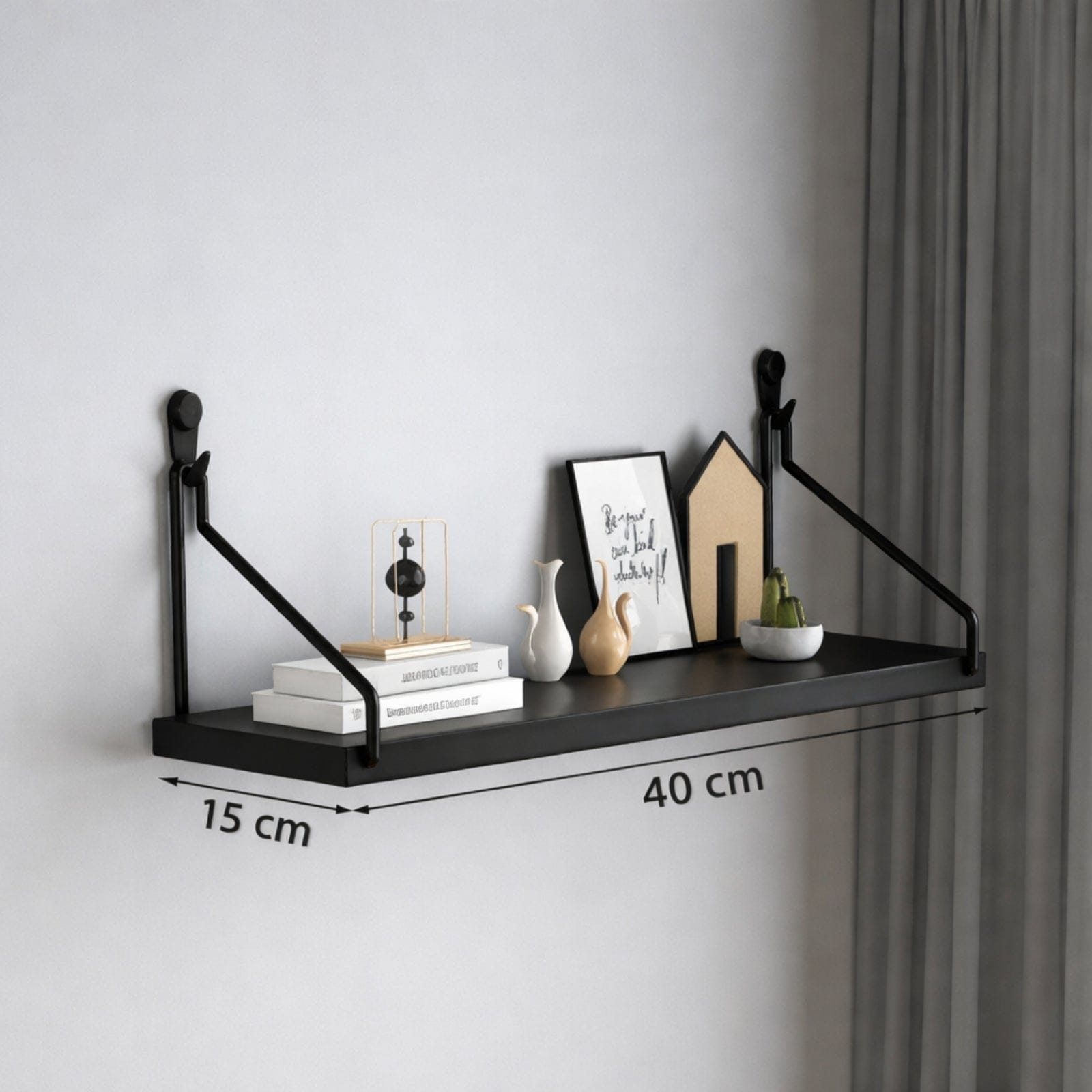 Étagère murale flottante en bois métal