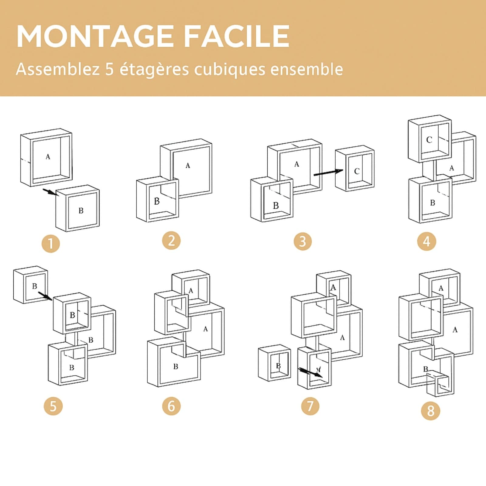 Étagère murale géométrique