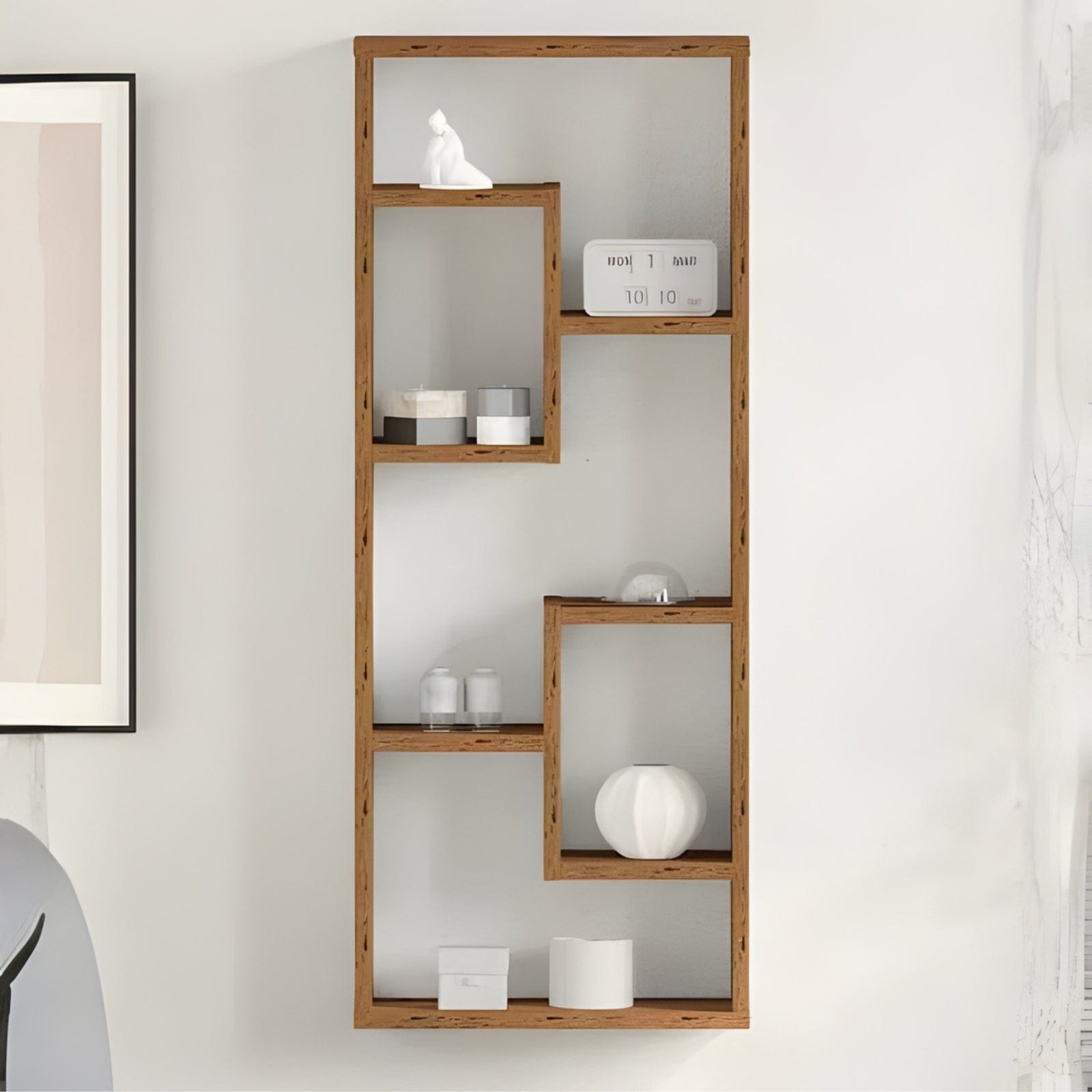 Étagère murale moderne en chêne noir