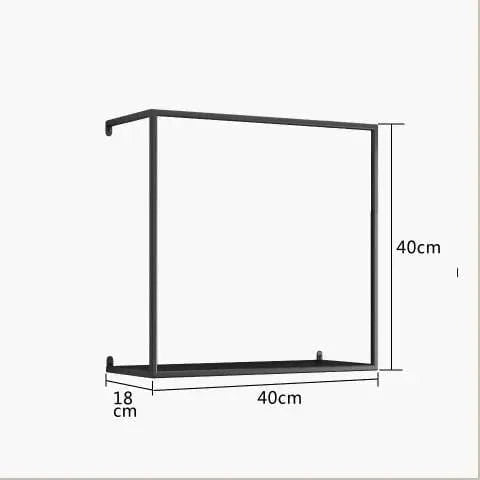 Étagère murale noire en fer forgé