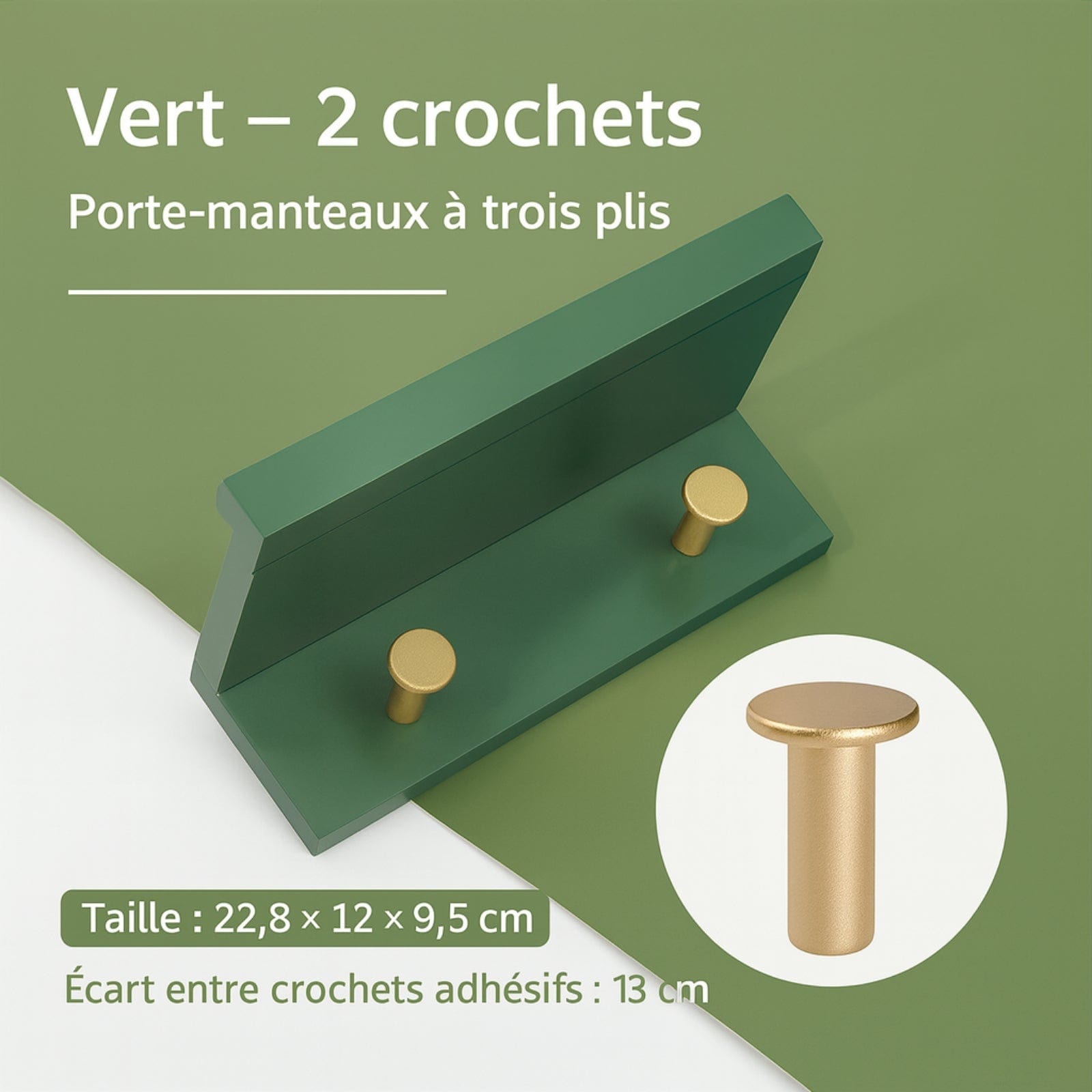 Étagère murale porte-manteaux bois