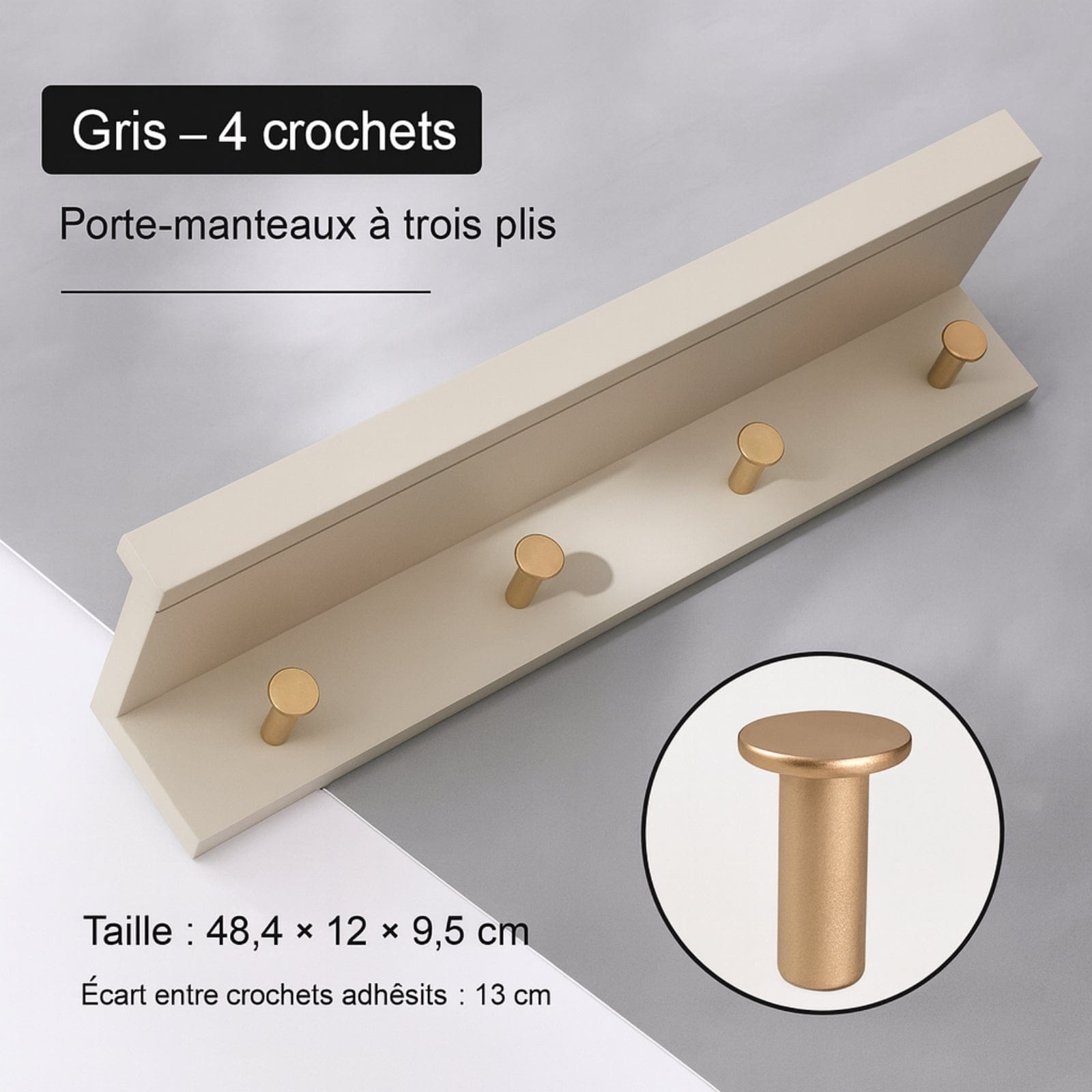 Étagère murale porte-manteaux bois