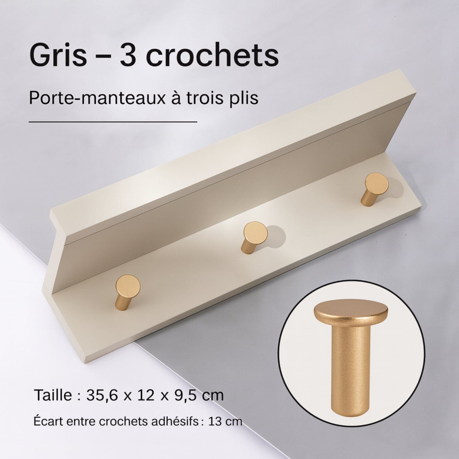 Étagère murale porte-manteaux bois