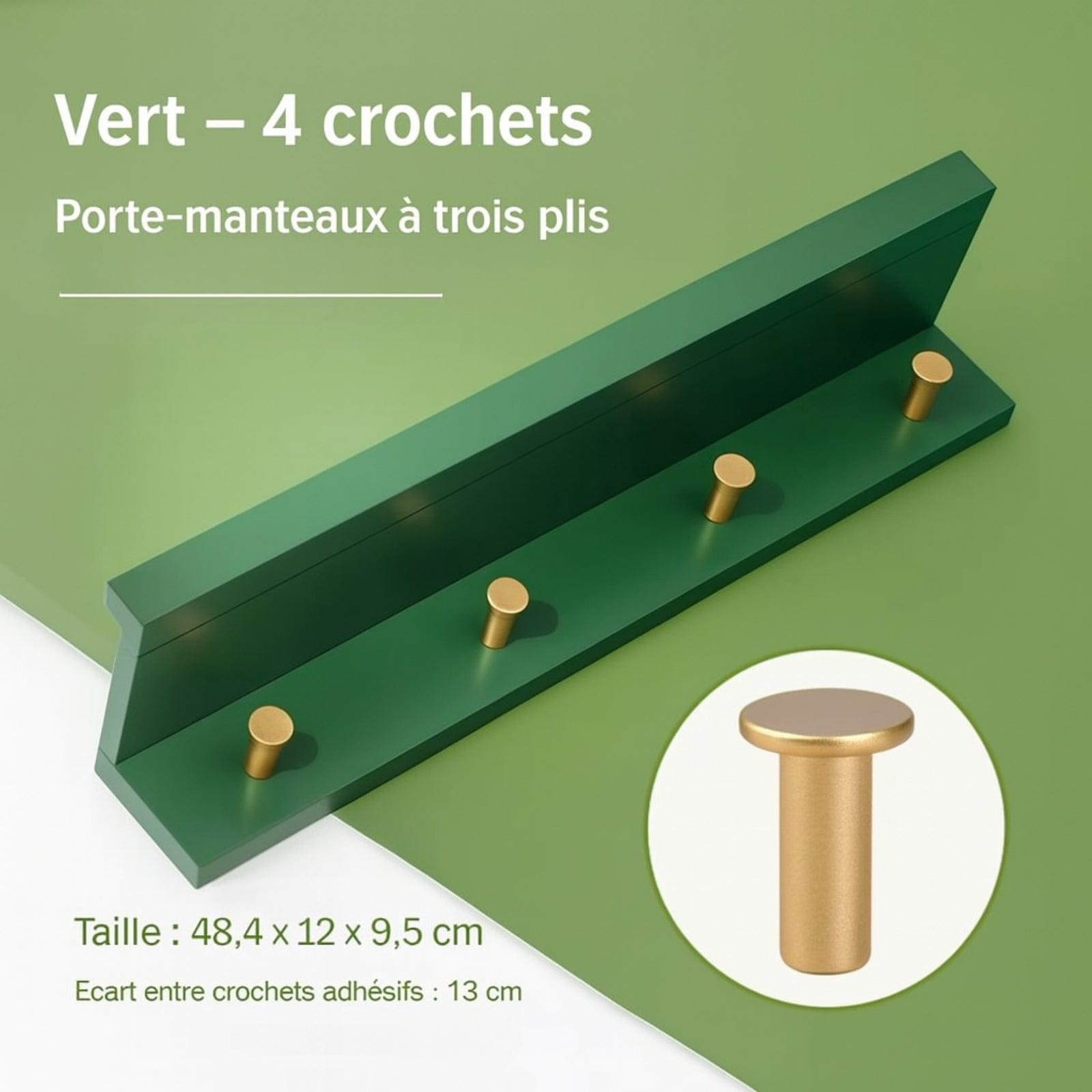 Étagère murale porte-manteaux bois