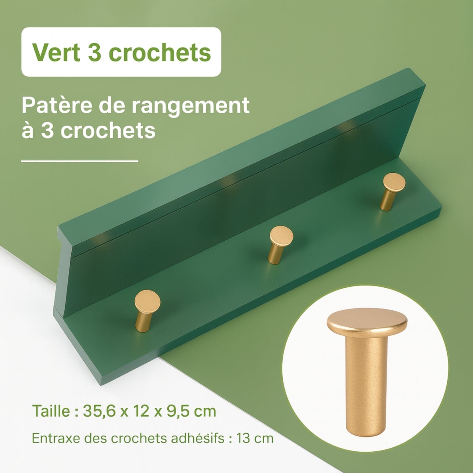 Étagère murale porte-manteaux bois