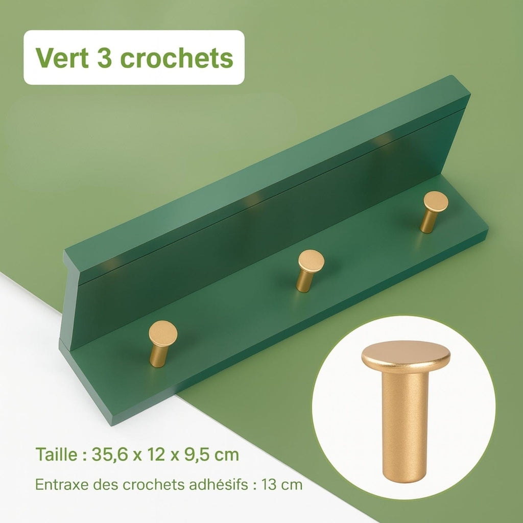 Étagère murale porte-manteaux bois